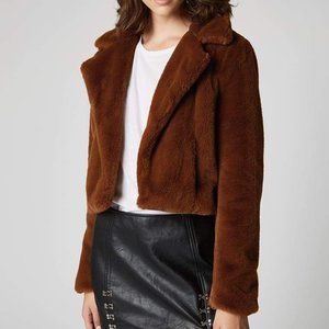 NWT BlankNYC Faux Fur Jacket in Milk Chocolate